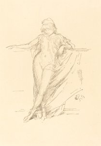 ドレープをまとった小さな人物、傾いている、1893年。 作： James Abbott McNeill Whistler