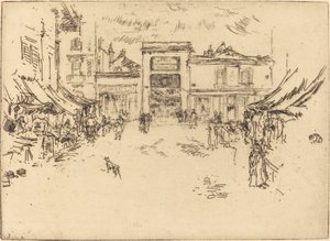 リトル マーケット プレイス、トゥール、1888 年。 作： James Abbott McNeill Whistler
