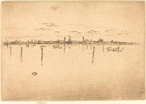 リトル ベニス、1880 年。 作： James Abbott McNeill Whistler