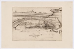 ロンドン橋、1875年頃（ドライポイント、紙にインク） 作： James Abbott McNeill Whistler