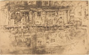 ロング ハウス - ダイアーズ - アムステルダム、1889 年。 作： James Abbott McNeill Whistler