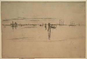 ロング・ラグーン」1879-80年頃（エッチング、カーボンインク、紙 作： James Abbott McNeill Whistler