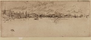長いヴェネツィア、1879-1880。 作： James Abbott McNeill Whistler