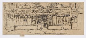 マルシャン・ド・ヴァン、パリ、1892-93年頃（エッチング、紙にインク） 作： James Abbott McNeill Whistler