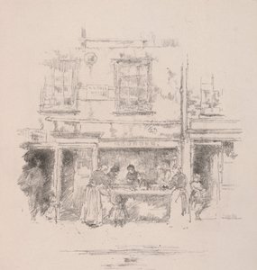 Maunders Fish Shop、チェルシー、1890年。 作： James Abbott McNeill Whistler