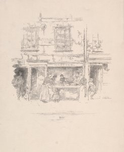 Maunders Fish Shop、チェルシー、1890年。 作： James Abbott McNeill Whistler