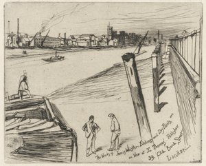 ミルバンク、1861年（紙にエッチング） 作： James Abbott McNeill Whistler