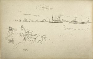 モニター、1887年の「海軍の復習」と題された12のエッチングセット 作： James Abbott McNeill Whistler