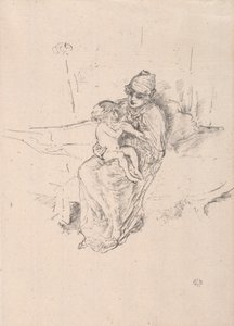 母と子、その1。 作： James Abbott McNeill Whistler