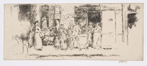 新聞売店、セーヌ通り、1892-93年頃（エッチング、紙にインク） 作： James Abbott McNeill Whistler