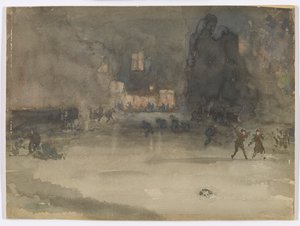 夜想曲: 冬のアムステルダム、1882 年。 作： James Abbott McNeill Whistler