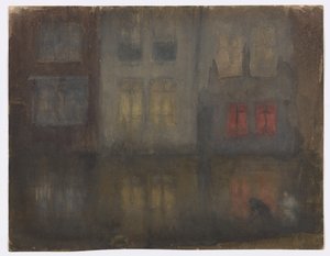 ノクターンオランダ、ブラック＆レッドバック運河 作： James Abbott McNeill Whistler