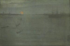 夜行性：ブルーとゴールド、サウサンプトンウォーター 作： James Abbott McNeill Whistler