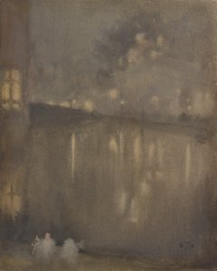 夜想曲: グレイとゴールドカナル、オランダ、1882 年。 作： James Abbott McNeill Whistler