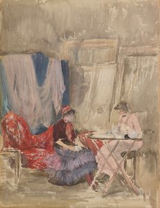 ピンクと紫のノート-スタジオ、1883年から1884年。 作： James Abbott McNeill Whistler