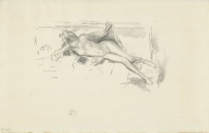 ヌードモデルリクライニング 作： James Abbott McNeill Whistler