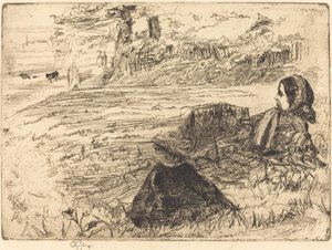 ナースメイドと子供、1859年。 作： James Abbott McNeill Whistler