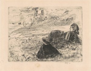 ナースメイドと子供、1859年。 作： James Abbott McNeill Whistler