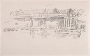 古いバタシー橋。 作： James Abbott McNeill Whistler
