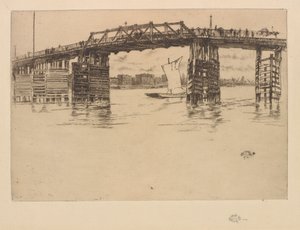古いバタシー橋、1879 年。 作： James Abbott McNeill Whistler