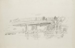 1879年の古いバタシーブリッジ、1887年に公開 作： James Abbott McNeill Whistler