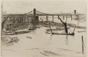 オールド・ハンガーフォード・ブリッジ、1861年 作： James Abbott McNeill Whistler