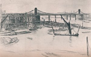 古いハンガーフォード橋、1861年、1903年 作： James Abbott McNeill Whistler