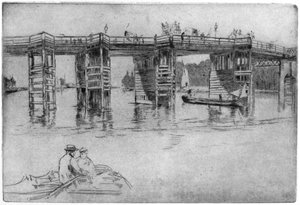 Old Putney Bridge、1879 1904。 作： James Abbott McNeill Whistler