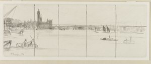 オールド・ウェストミンスター・ブリッジ、1859年 作： James Abbott McNeill Whistler