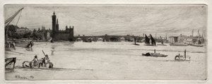 古いウェストミンスター橋、1871 年。 作： James Abbott McNeill Whistler