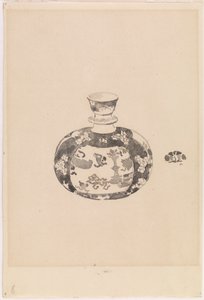鐘形の蓋をした卵形のジンジャージャー、1878年。 作： James Abbott McNeill Whistler