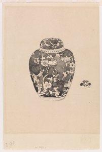 卵形のジンジャー・ジャー（ベル型の蓋付き）1878年 作： James Abbott McNeill Whistler