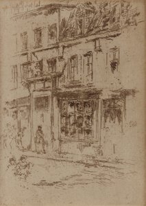 Petite Rue au Beurre, Brussels, 1887年。 作： James Abbott McNeill Whistler