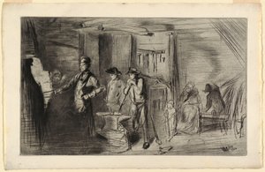 印刷、The Forge、テムズ川と他の主題に関するシリーズのエッチング、1861年