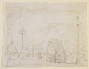 1858年、バーデンを歩く。 作： James Abbott McNeill Whistler