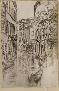 静かな運河、1879-1880年 作： James Abbott McNeill Whistler