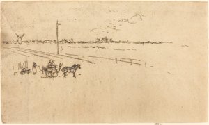 鉄道駅、ヴォーヴ、1887年。 作： James Abbott McNeill Whistler