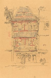 赤い家、ピンポール、1893年。 作： James Abbott McNeill Whistler
