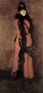 赤と黒：ファン、1891-94 作： James Abbott McNeill Whistler
