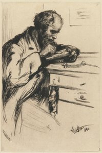 Riault The Wood Engraver、1860年。 作： James Abbott McNeill Whistler