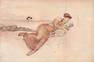 ローズとピンク、マザーズシエスタ、c1875 作： James Abbott McNeill Whistler
