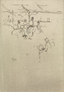 1887年の海軍の復習と題された12のエッチングのセットからのライドピア 作： James Abbott McNeill Whistler