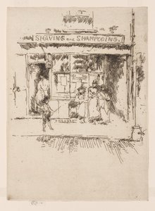 髭剃りとシャンプー 1886-88年頃 （エッチング、紙にインク） 作： James Abbott McNeill Whistler