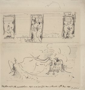 孔雀の間のスケッチ、1898 作： James Abbott McNeill Whistler