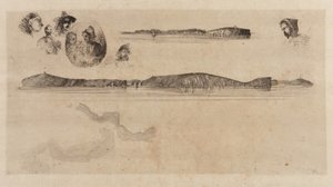 1854年の海岸測量用プレートに描かれたスケッチ。
