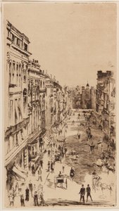 セント・ジェームズ・ストリート...、ロンドン、1878年。 作： James Abbott McNeill Whistler