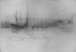 タワーの蒸気船、1875、1904 作： James Abbott McNeill Whistler