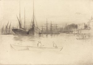 タワー沖の蒸気船（1875年 作： James Abbott McNeill Whistler