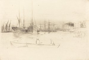 タワー沖の蒸気船（1875年 作： James Abbott McNeill Whistler
