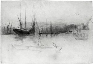 タワーの蒸気船、1875 1904。 作： James Abbott McNeill Whistler